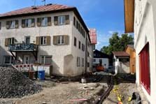 Tiefbauarbeiten vor dem früheren Eingang des Heimathauses | 06/2022